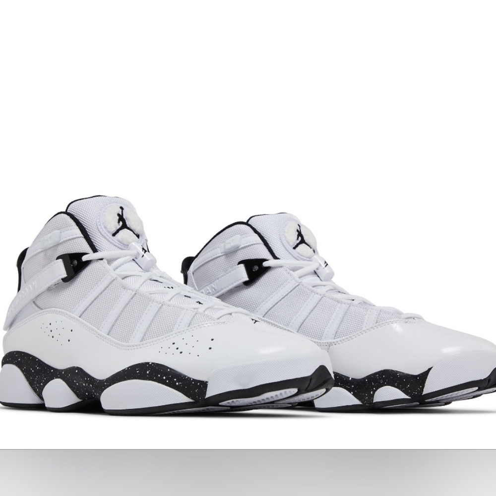 Jordan 6 Rings White Black Oreo Speckle Mens Basketball Shoes 322992-106